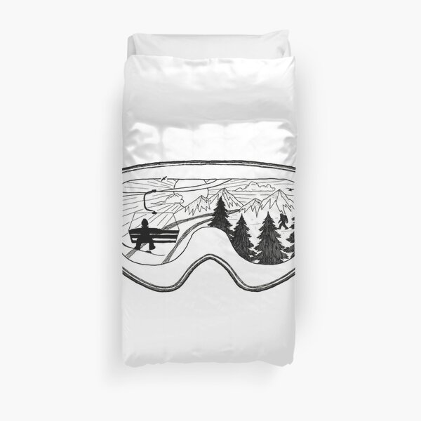 Snow Lift , Exit Left Duvet Cover