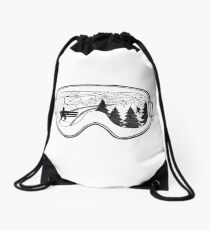 Snow Lift , Exit Left Drawstring Bag