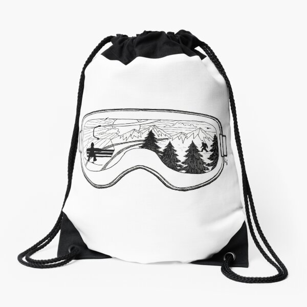 Snow Lift , Exit Left Drawstring Bag