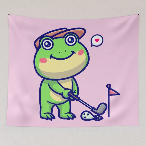 Item preview, Cute Frog Playing Golf Cartoon Vector Icon Illustration designed and sold by hjian8219.