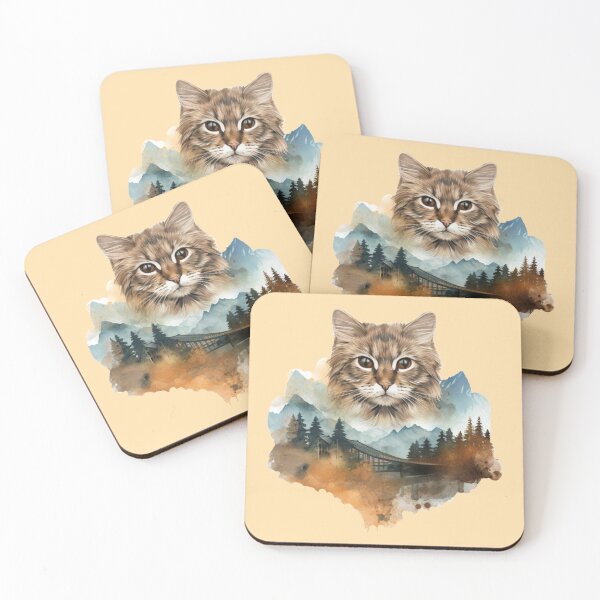 Item preview, Cat Watercolor Nature designed and sold by Myra365Art.