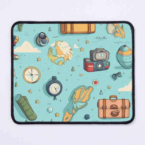 Item preview, Wanderlust Odyssey: Travel-Inspired Seamless Pattern designed and sold by aiartbay.