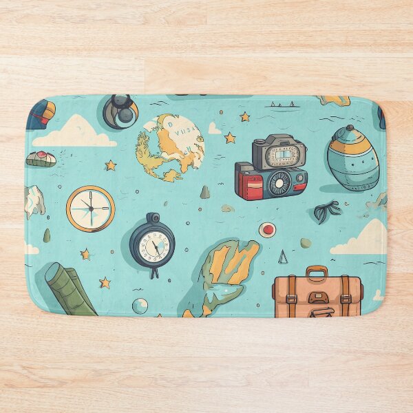 Item preview, Wanderlust Odyssey: Travel-Inspired Seamless Pattern designed and sold by aiartbay.