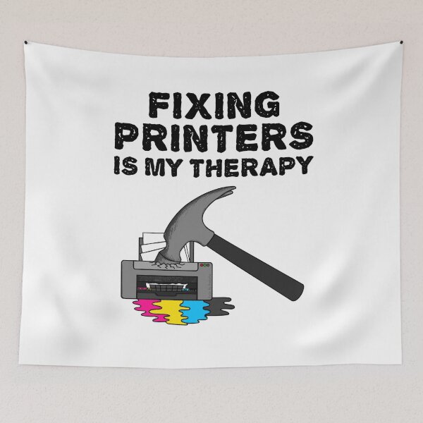 Item preview, Fixing Printers Is My Therapy, Computer Technician Funny designed and sold by doodlerob.