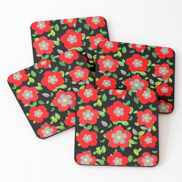 Item preview, Red and grey flowers art designed and sold by Rbnano.