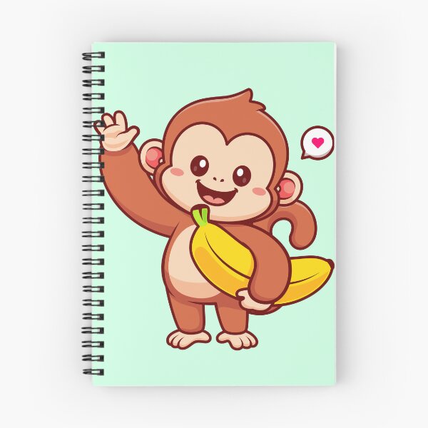 Item preview, Cute Monkey Holding Banana Cartoon Vector Icon Illustration" designed and sold by hjian8219.