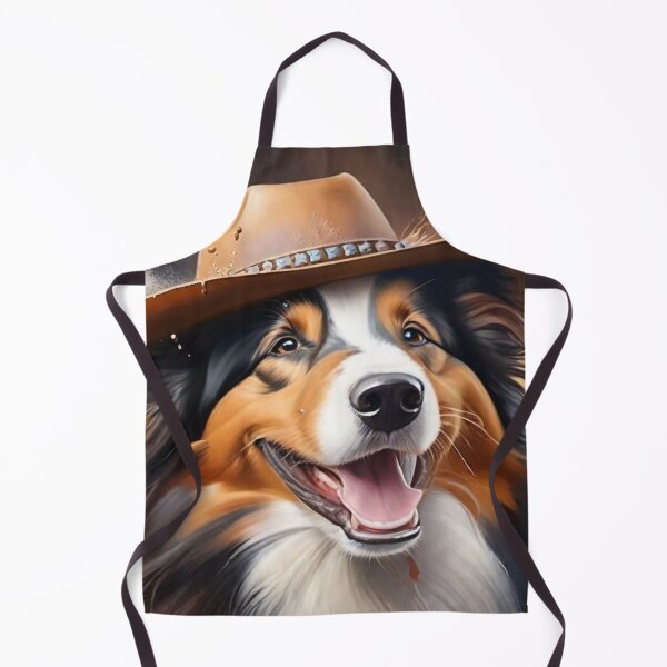 Item preview, Collie Dog Wearing a Cowboy Hat designed and sold by Wolfheartart.