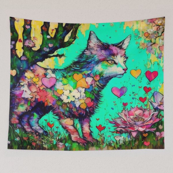 Item preview, An adorably magical cat with hearts designed and sold by M-Y-A-R-T-.