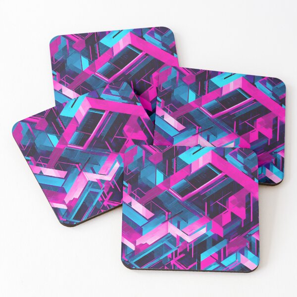 Item preview, Blue Pink Black Synthwave Pattern designed and sold by Blue-Banana.