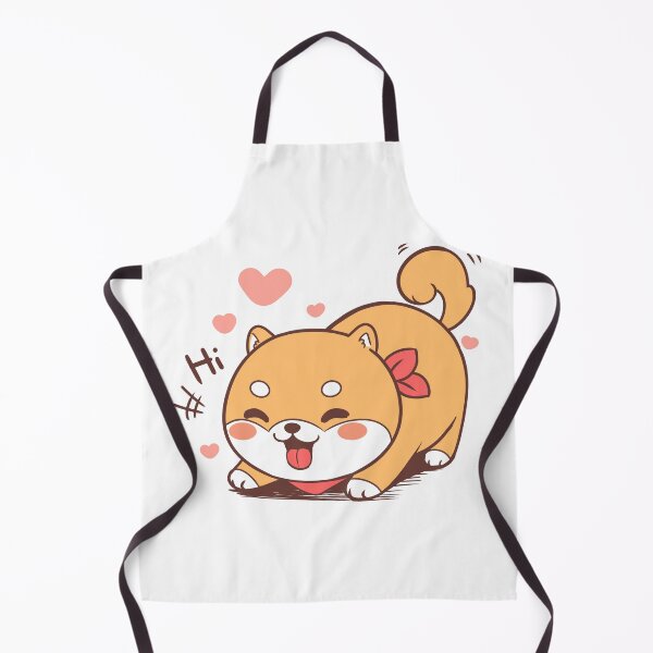 Item preview, Cheerful Chibi Shiba Inu Greeting with Hearts Illustration designed and sold by mumeaw.