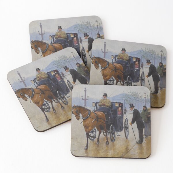 Item preview, Fiacre, Place de la Concorde (19th century) - Jean Béraud designed and sold by SALON DES ARTS.