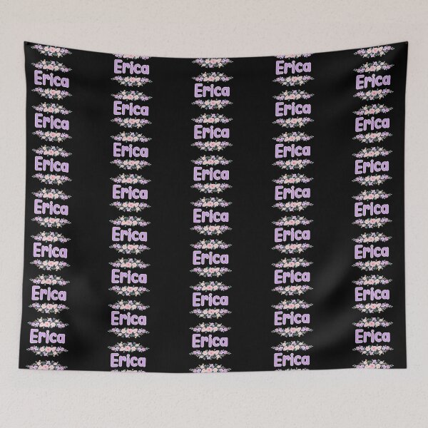 Item preview, Purple Flower Erica Name Label (Black) designed and sold by NormadWorld.