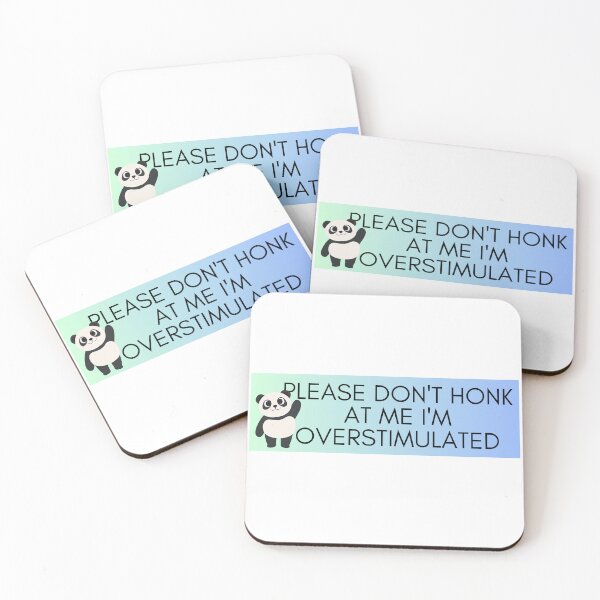 Item preview, Please Don't Honk at Me I'm Overstimulated Funny Bumper Panda Blue designed and sold by General-Corner.