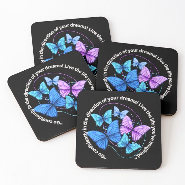 Item preview, Follow Your Dreams Blue and Purple Flying Butterflies designed and sold by Quote Gallery.