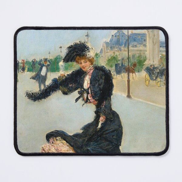 Item preview, Elegant Lady in front of the Grand Palais on The Pont Alexandre III (19th century) - Jean Béraud designed and sold by SALON DES ARTS.