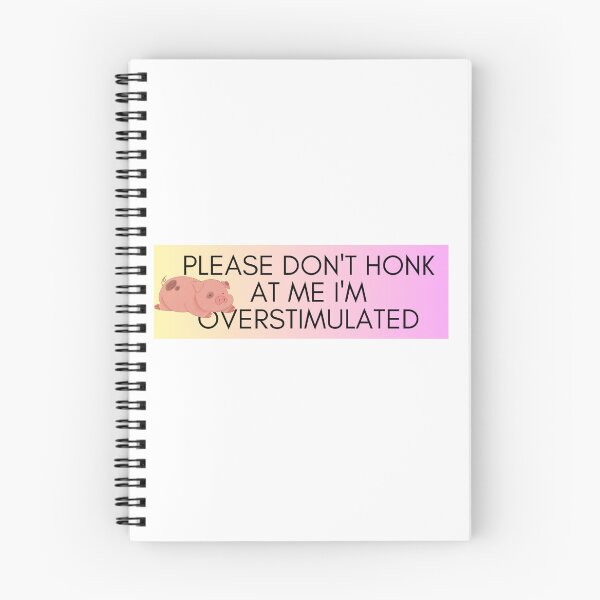 Item preview, Please Don't Honk at Me I'm Overstimulated Funny Bumper Pink Pig designed and sold by General-Corner.
