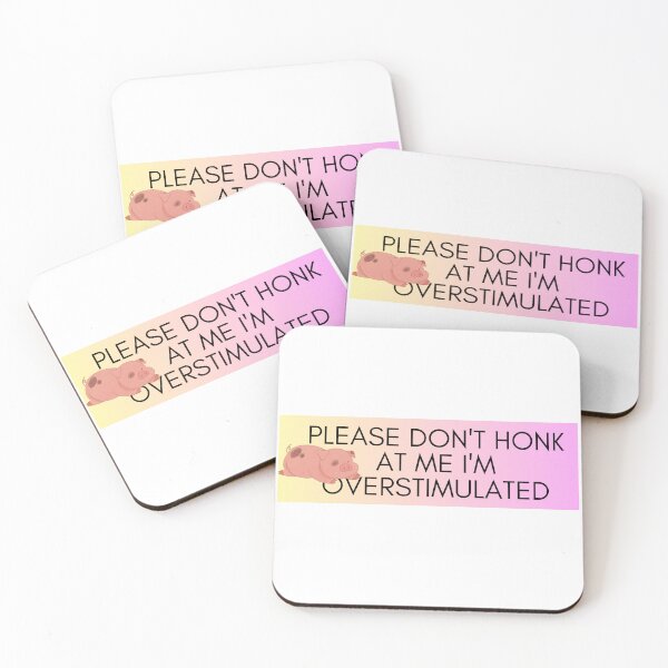 Item preview, Please Don't Honk at Me I'm Overstimulated Funny Bumper Pink Pig designed and sold by General-Corner.