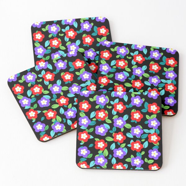 Item preview, Red and violet flowers art designed and sold by Rbnano.