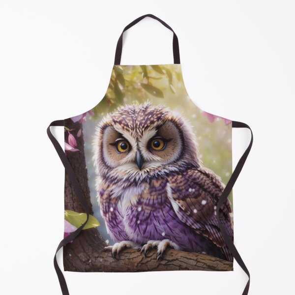 Item preview, Baby Owl Surrounded by Pink Blossom designed and sold by Wolfheartart.