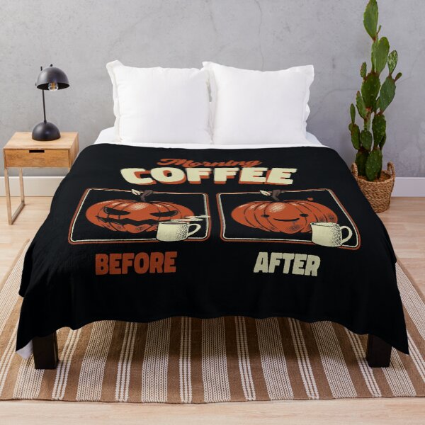 Item preview, Morning Coffee Before and After Funny Pumpkin by Tobe Fonseca designed and sold by Tobe Fonseca®.