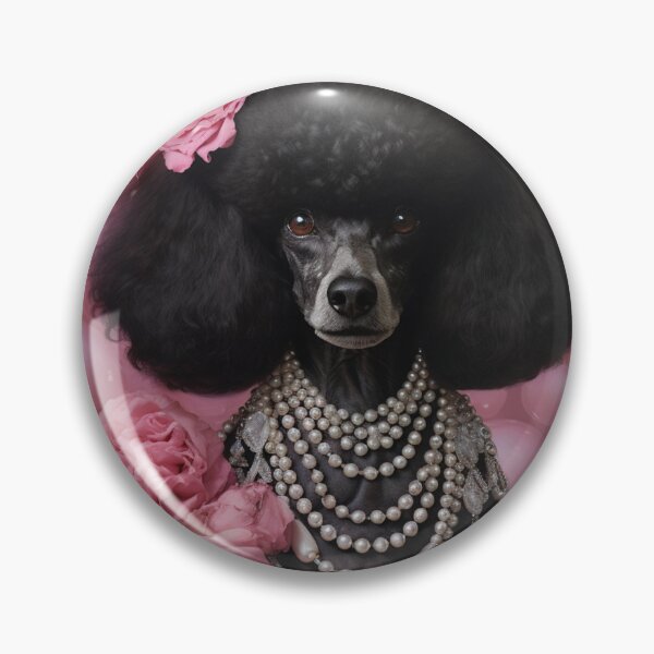 Item preview, Black Poodle And Pink Roses designed and sold by Nocturne  Paws.