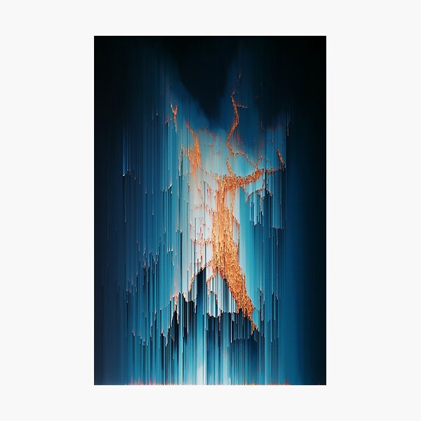 Glitch in the Dark - Abstract Pixel Art Photographic Print