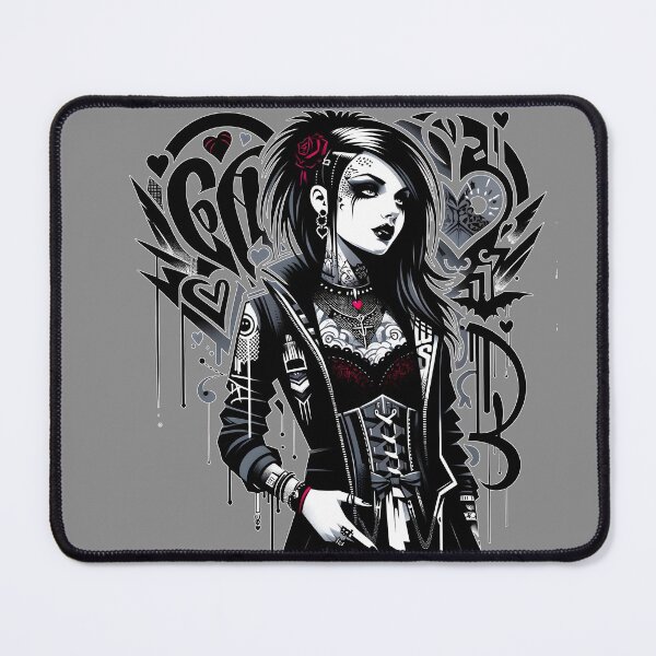 Item preview, Goth Girl Pin up Goth Valentine Day designed and sold by Mekone.