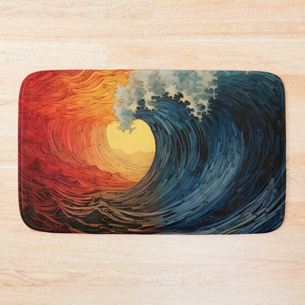 Item preview, impresión multidimensional colorida de olas del océano designed and sold by dcrc.