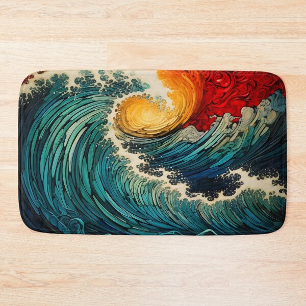 Item preview, impresión multidimensional colorida de olas del océano designed and sold by dcrc.