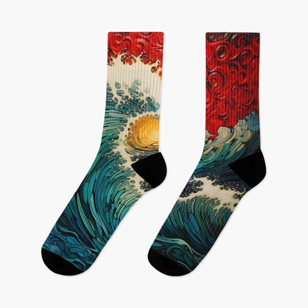 Item preview, multidimensional colorful ocean wave print designed and sold by dcrc.