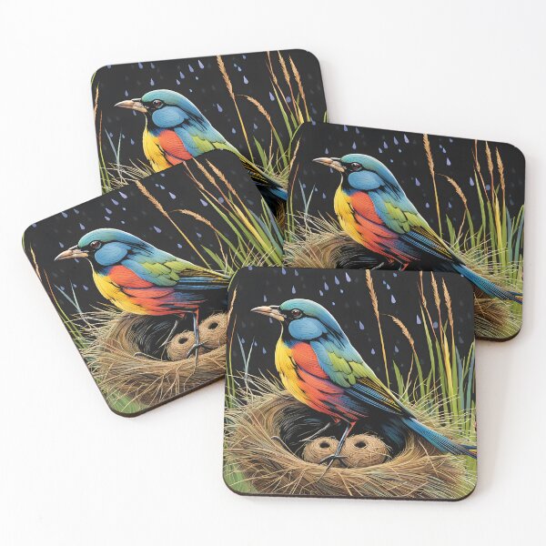 Item preview, Colorful Bird protecting her Nest designed and sold by OutdoorArtistry.