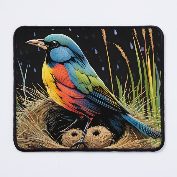 Item preview, Colorful Bird protecting her Nest designed and sold by OutdoorArtistry.