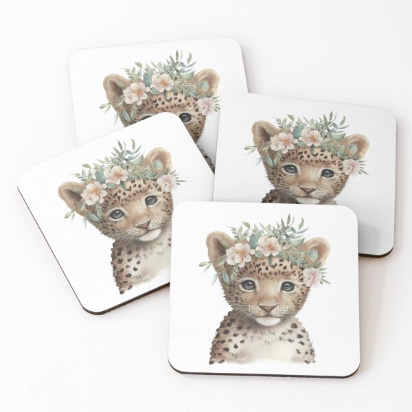 Item preview, Cute chetaah watercolor portrait designed and sold by Naturartprints.