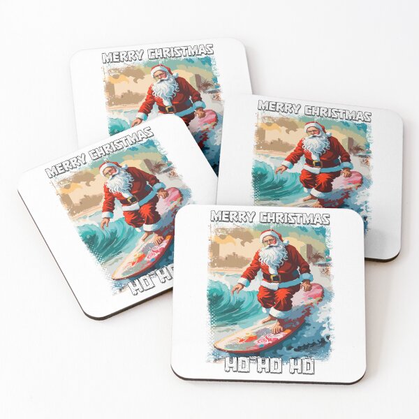 Item preview, Funny Santa Claus surfing in the summer pop art illustration designed and sold by Naumovski.