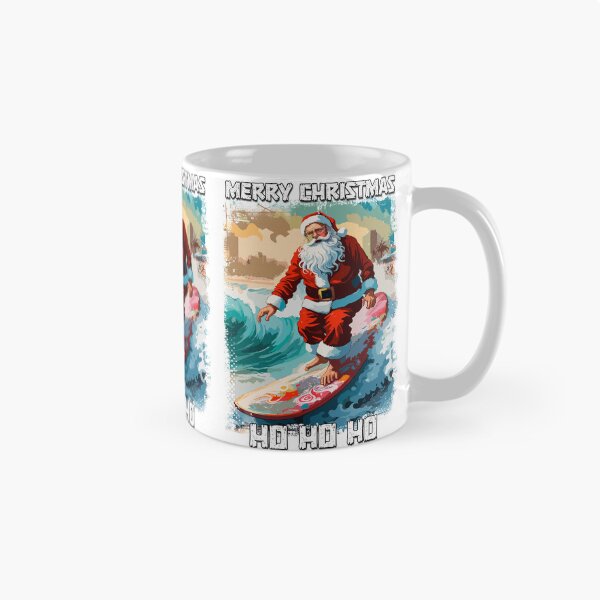 Item preview, Funny Santa Claus surfing in the summer pop art illustration designed and sold by Naumovski.
