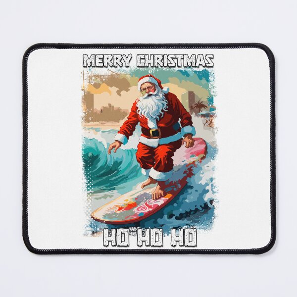 Item preview, Funny Santa Claus surfing in the summer pop art illustration designed and sold by Naumovski.