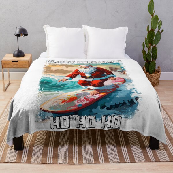 Item preview, Funny Santa Claus surfing in the summer pop art illustration designed and sold by Naumovski.