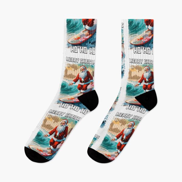 Item preview, Funny Santa Claus surfing in the summer pop art illustration designed and sold by Naumovski.