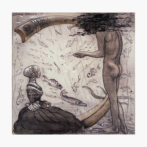 Item preview, Agneta and the Sea King - John Bauer designed and sold by forgottenbeauty.