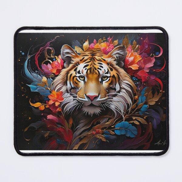 Item preview, Free Majestic Tiger with Flowers Image from pngart1.com. designed and sold by pngart1.
