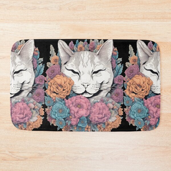 Item preview, Chilling Cat with Flowers designed and sold by Catophile.
