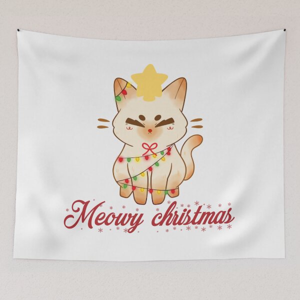 Item preview, Meowy christmas cat designed and sold by Puuk.