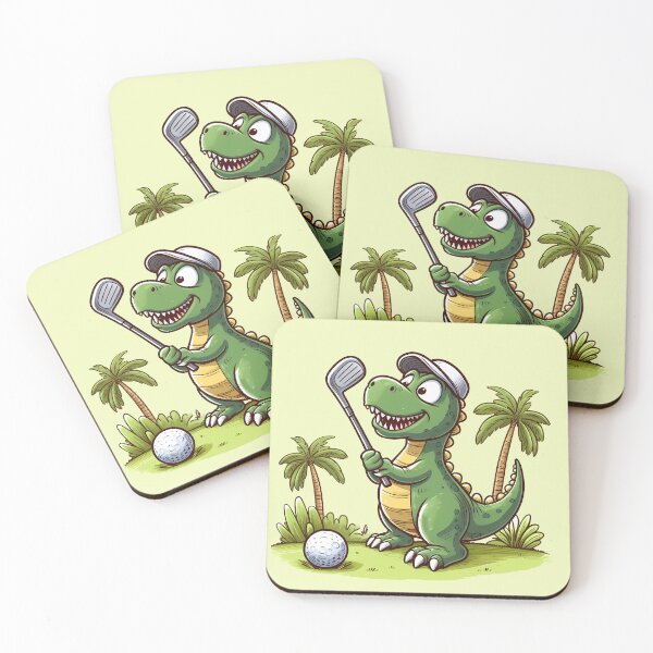Item preview, Green Dinosaur Playing Golf designed and sold by Coffee Lifestyle.