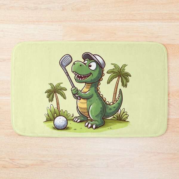 Item preview, Green Dinosaur Playing Golf designed and sold by Coffee Lifestyle.