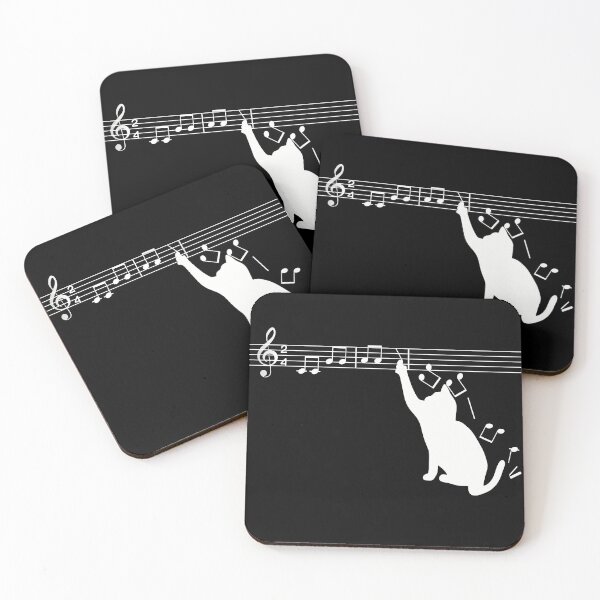 Aperçu de l'œuvre Cat Pawing At Music Notes - Pour les musiciens, les mélomanes et les amoureux des chats créée et vendue par TilmanTrades.
