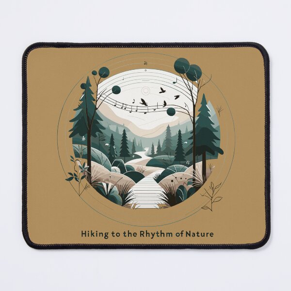 Item preview, Serene hiking nature scene with musical nature notes designed and sold by ArtInPrint.