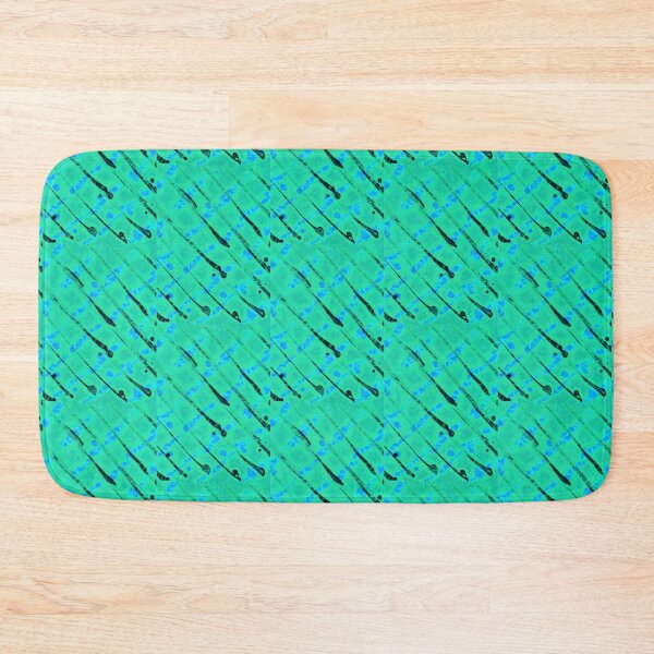 Item preview, Green Blue Black abstract batik pattern slant lines designed and sold by colorfulglee.