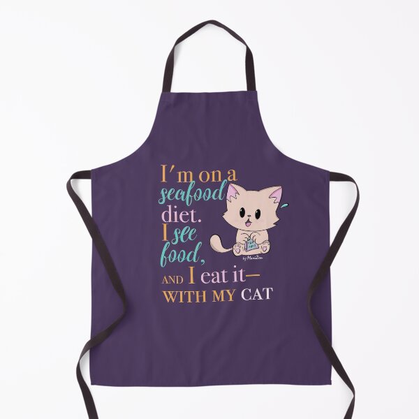 Item preview, Funny Quote Cat on a diet See Food Diet designed and sold by byMariZen.