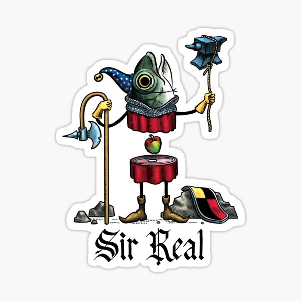 Sir Real, the surreal knight... or fish... Sticker