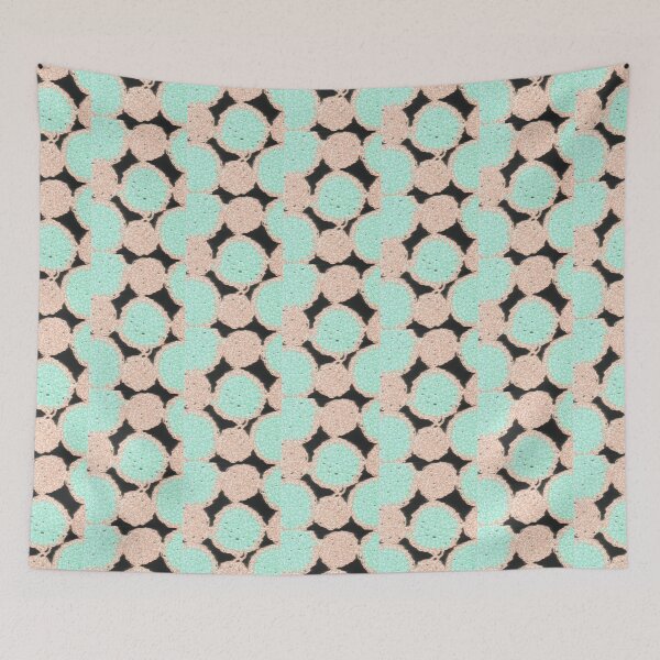 Item preview, knitted background from orange and turquoise twine designed and sold by colorfulglee.